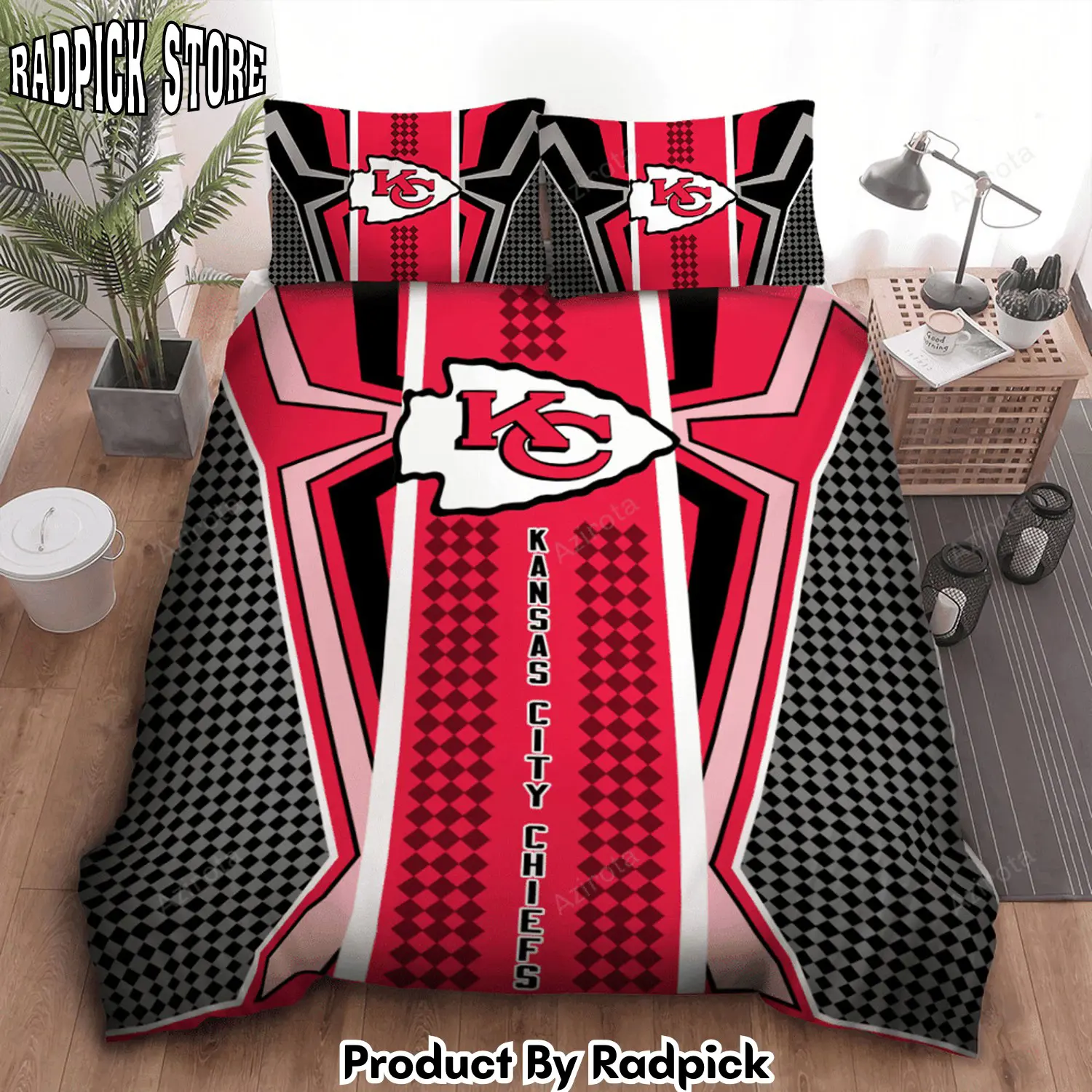 Radpick v6 kansas city chiefs gift for big fans bedding set rp327530